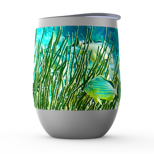 Stemless Wine Tumbler- Blue Stripped Grunt